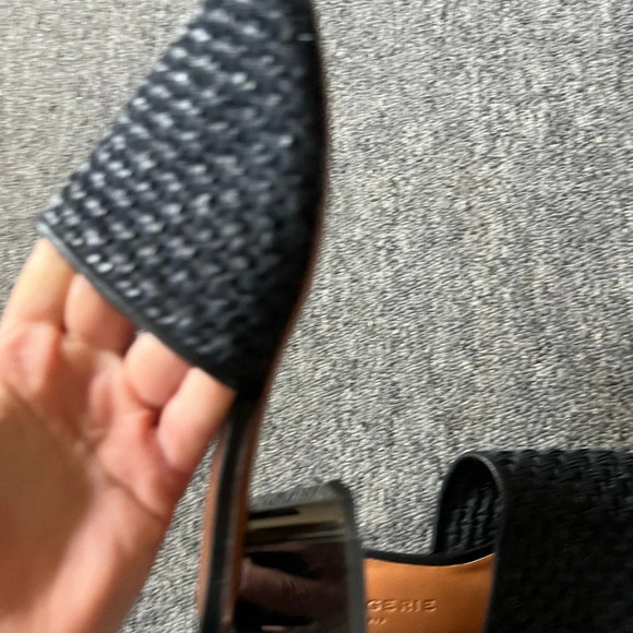 Clergerie Straw Slides with Geometric Heel, size 35.5 - Picture 2 of 11